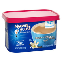 MAXWELL HOUSE pour-over with milk for creamy French vanilla flavor
