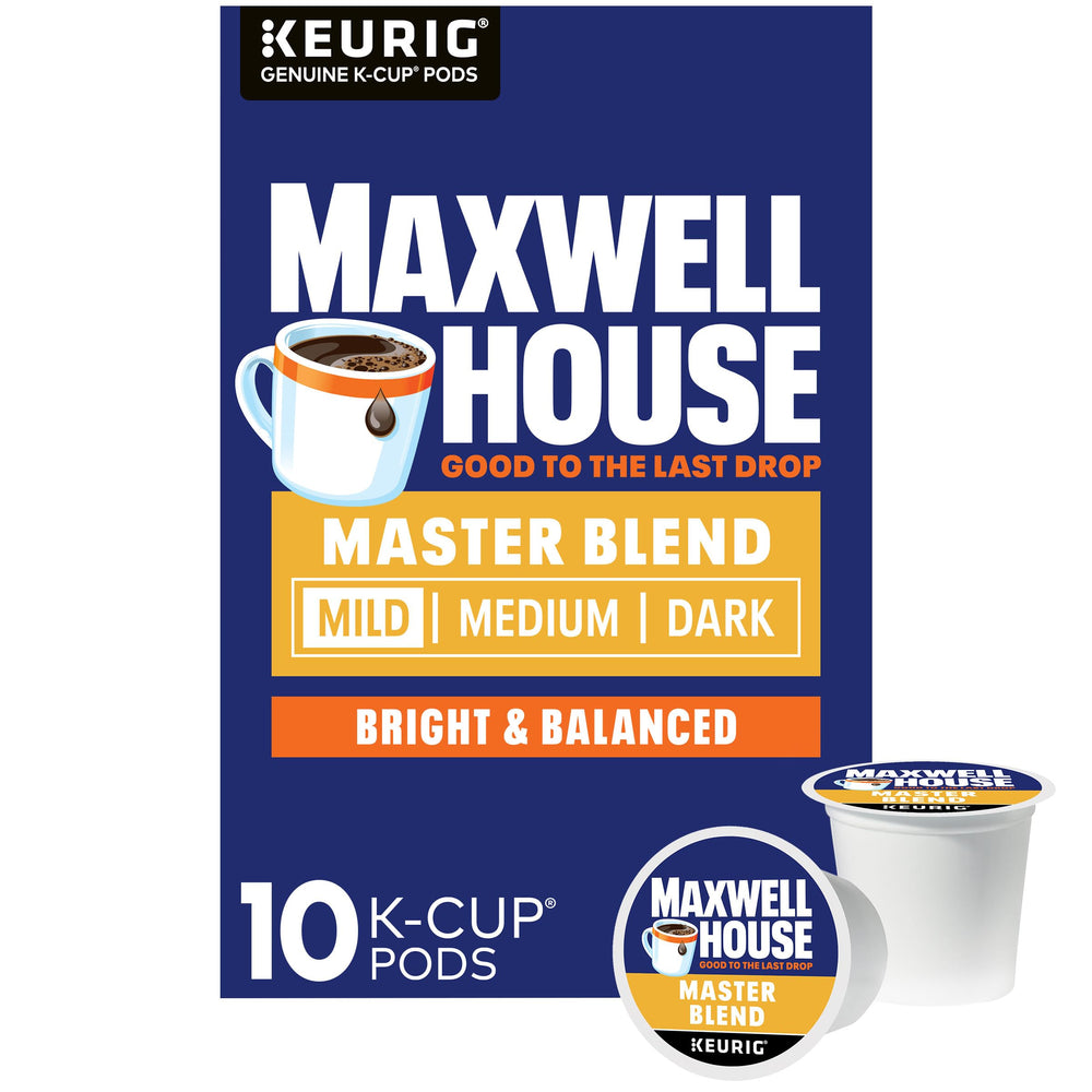 Maxwell House Master Blend Mild Roast cup ready for a smooth morning pick-me-up