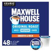 Maxwell House Original Roast K-Cup box front showing a trusted medium roast for daily breaks