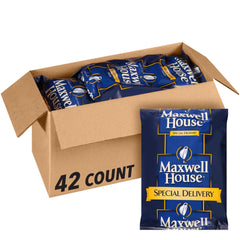 MAXWELL HOUSE Special Delivery packet one-point-two-ounce for quick morning brews.