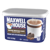 MAXWELL HOUSE Suisse Mocha Café packaging on display for eight-pack home use.