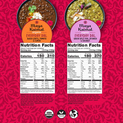 Maya Kaimal green split pea dal pouch pairs well with rice or flatbread.
