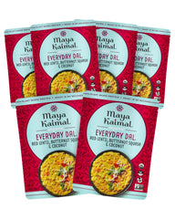 Maya Kaimal Organic Indian Red Lentil Dal packaging shown, ideal for convenient meals.