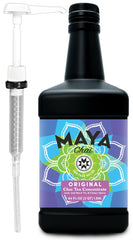 Maya Tea Maya Chai Concentrate bottle on shelf for quick, authentic chai