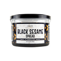 Mayde black sesame paste spread jar close-up highlighting nutty aroma.