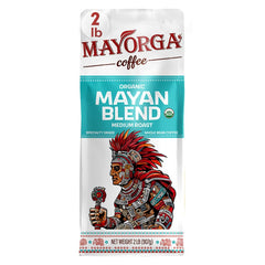 Mayorga Mayan Blend 2lb package front view, ideal for balanced, smooth morning coffee.