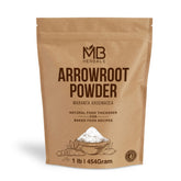 MB Herbals Arrowroot Flour 1lb packaging; gluten-free thickener for sauces.