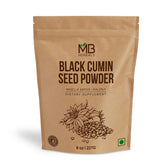 MB Herbals Black Cumin Seed Powder bottle showing pure Nigella sativa for curries and smoothies.