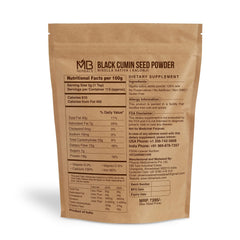 MB Herbals Black Cumin Seed Powder jar close-up for cooking and baking.