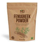 MB Herbals fenugreek powder 1lb bottle close-up, ideal for curries and spice blends.
