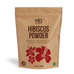 MB Herbals Hibiscus Powder bottle for refreshing hibiscus tea