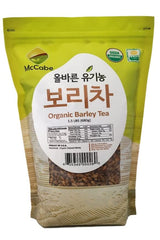 McCabe Organic Barley Tea cup with steam, showcasing a comforting fiber-rich beverage