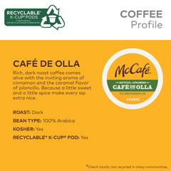 Dark roast color of McCafé Café de Olla in a cup.