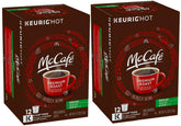 McCafé Decaf K-Cup box front showing 12-count packs for caffeine-free mornings