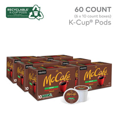 McCafé Decaf coffee packaging highlights recyclable materials for eco-conscious homes.