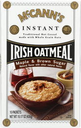 McCann's Irish Oatmeal maple brown sugar front-pack ideal for quick breakfasts