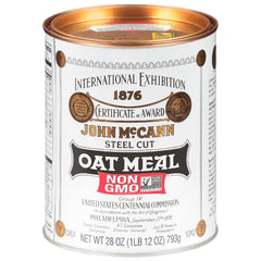 McCann's Irish Oatmeal steel-cut oats in a bowl for a hearty breakfast.
