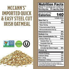 McCann's Irish Oatmeal steel-cut oats ready in minutes for busy mornings.