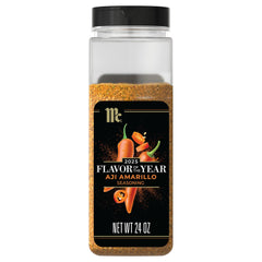 McCormick Aji Amarillo seasoning jar highlighting tropical notes and moderate heat