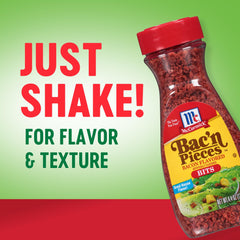 McCormick Bac'n Pieces as a pizza topping for salty crunch.