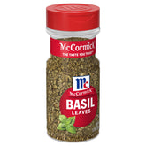 McCormick Basil Leaves aromatically shown for everyday cooking and flavor