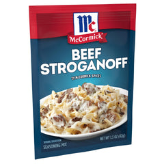 McCormick Beef Stroganoff Seasoning Mix pouch ready to season beef