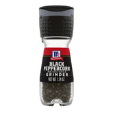 McCormick Black Peppercorn Grinder front view for fresh, bold seasoning.