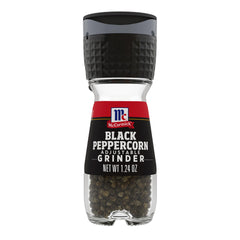 McCormick Black Peppercorn Grinder front view for fresh, bold seasoning.