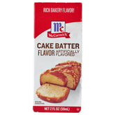 McCormick Cake Batter Flavor bottle front with birthday cake aroma for baking cookies.