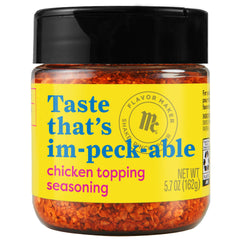 McCormick Chicken Topping Seasoning cap flip for quick, controlled flavoring during cooking
