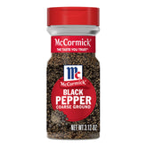 McCormick Coarse Ground Black Pepper bottle pouring for steaks