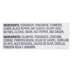Closeup of the Curry Powder label highlighting kosher status and no added MSG.