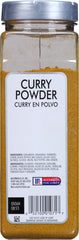 Back-of-house spice shelf with McCormick Culinary Curry Powder ready for bulk use.