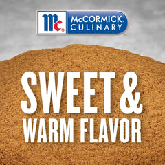 McCormick Culinary ground cinnamon powder in a spoon highlighting aroma and flavor