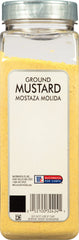 McCormick Culinary mustard powder jar close-up ready for chefs.