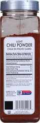 McCormick Culinary Light Chili Powder close-up of vibrant red powder