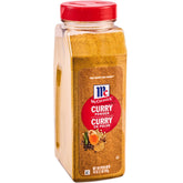 McCormick Curry Powder label on 16oz jar, chef-ready seasoning.