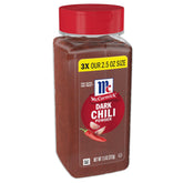 McCormick Dark Chili Powder bottle showing versatile Southwest seasoning for various dishes.