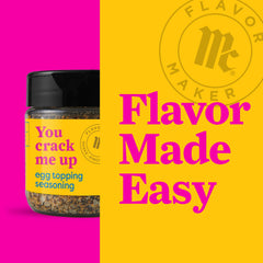 McCormick Egg Topping Seasoning on scrambled eggs for a peppery garlic kick