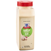 McCormick Fine Garlic Powder close-up shows ultra-fine texture for even flavor in sauces