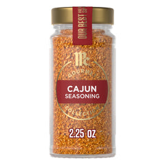 McCormick Gourmet Cajun Seasoning bottle front highlighting bold flavor