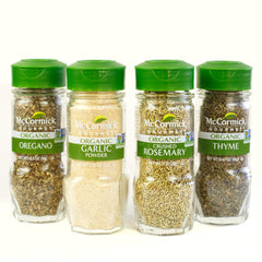 McCormick Gourmet Organic Garlic and Herbs pack on display for easy weeknight meals