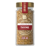 McCormick Gourmet Organic Thyme bottle front view for seasoning