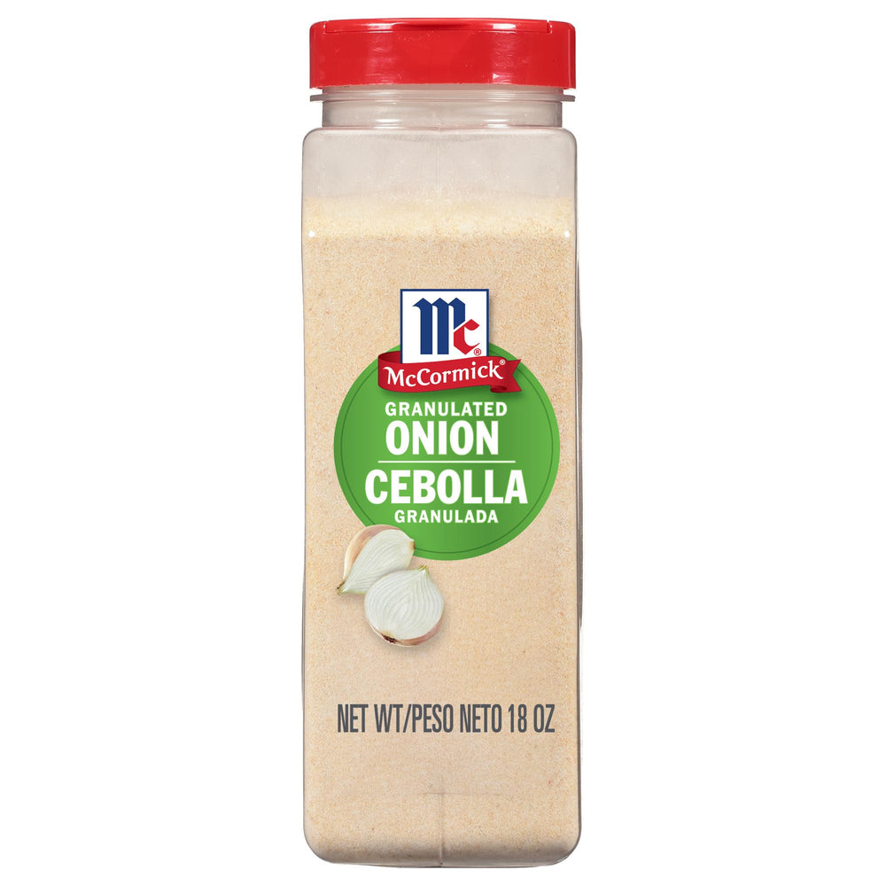 McCormick Granulated Onion bottle on the shelf for quick flavor
