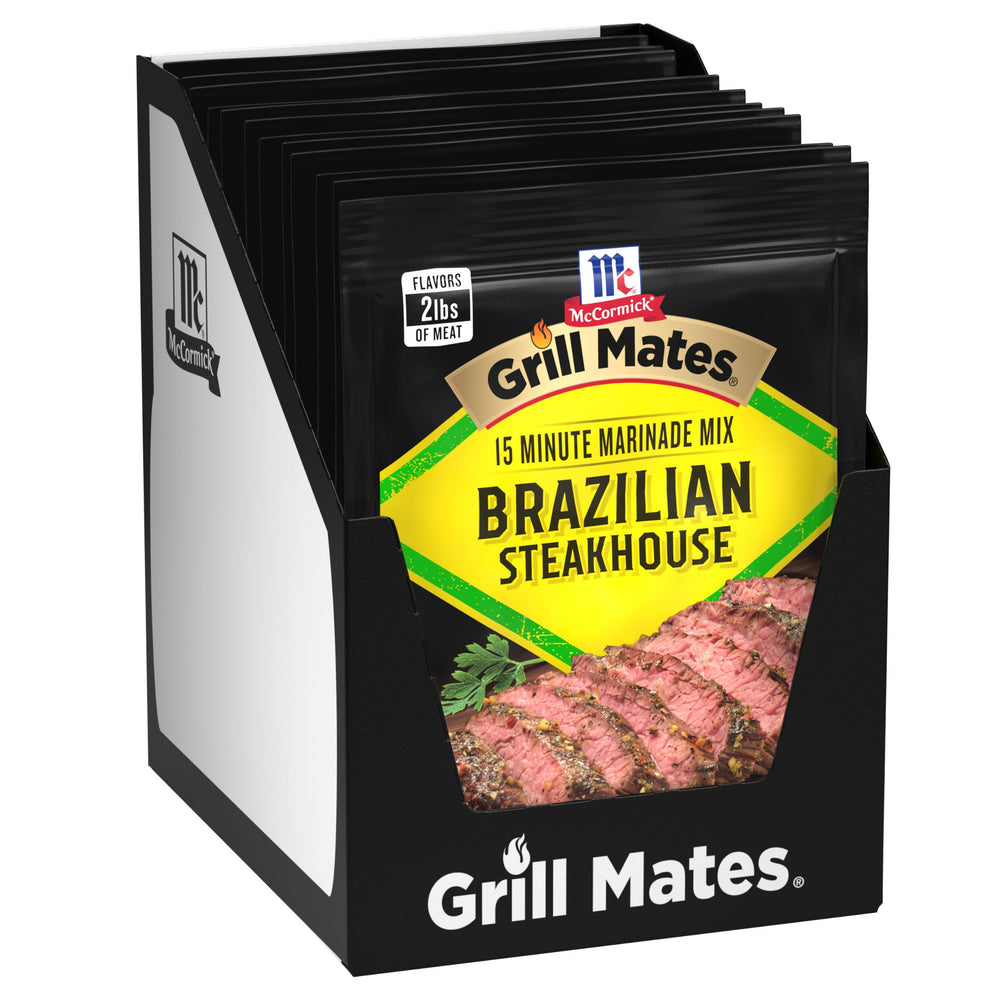 McCormick Grill Mates Brazilian Steakhouse marinade bottle ready for quick beef flavor