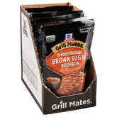 McCormick Grill Mates Brown Sugar Bourbon marinade being poured over chicken for flavorful grilling
