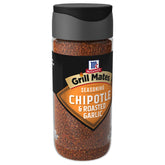 McCormick Grill Mates Chipotle Roasted Garlic seasoning bottle for bold smoky flavor