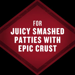 Crispy crust forms on a burger with McCormick Grill Mates Classic Smash Seasoning.