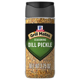 McCormick Grill Mates Dill Pickle Seasoning bottle front for savory grilling.