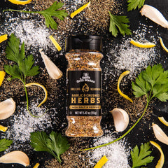 McCormick Grill Mates Garlic & Crushed Herbs on chicken for flavorful crust